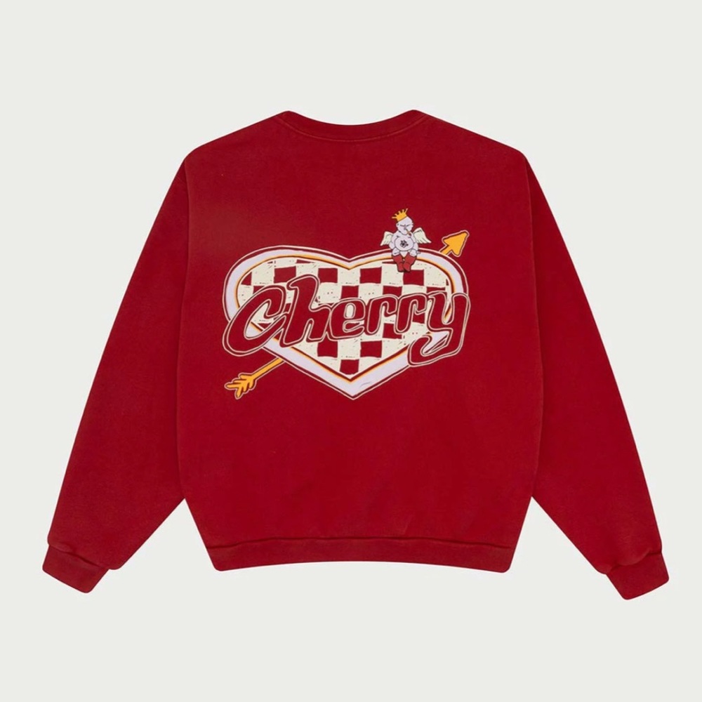 Cherry LA Romance Crewneck Medium, Cardinal Hi-Performance Romance Collection